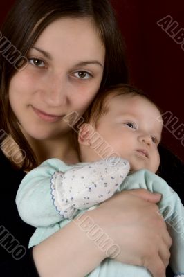 Young mum of the embracing favourite son