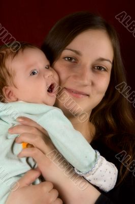 Young mum of the embracing favourite son Young mum of the embracing favourite son