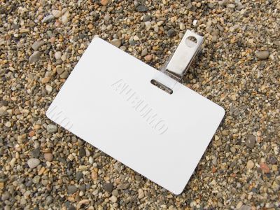 Badge on a beach Badge on a beach