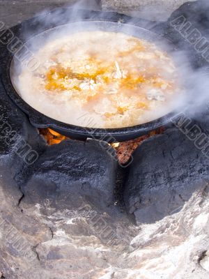 Soup in a saucepan Soup in a saucepan