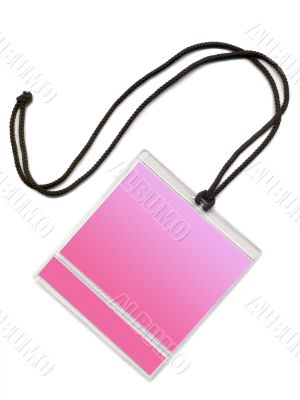 Badge with pink COPY SPACE