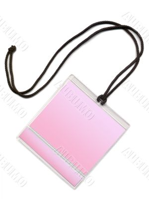 Badge with pink COPY SPACE