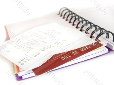 The cash voucher and credit card The cash voucher and credit card