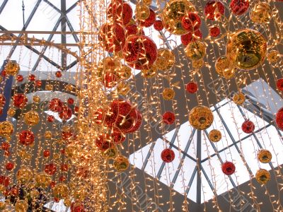 Celebratory christmas ornament with spheres Celebratory christmas ornament with spheres