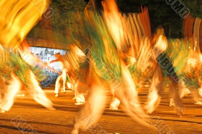 Night Japanese dance-motion blur abstract