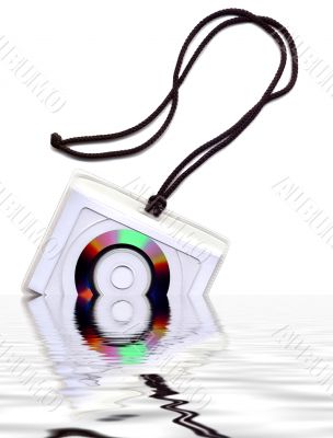 CD Disk cut-away on a cord CD Disk cut-away on a cord