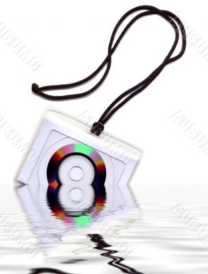 CD Disk cut-away on a cord