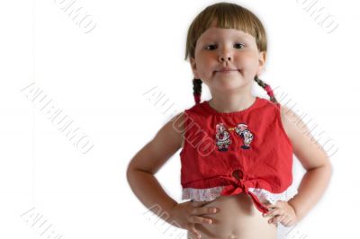 Smiiling girl in red top Smiiling girl in red top