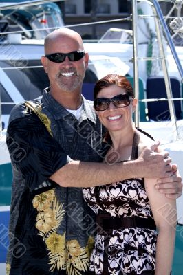 Stan holds sonica on dock