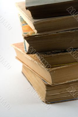Pile of the old torn books