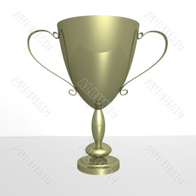 Gold cup of the winner. the 3D  image.