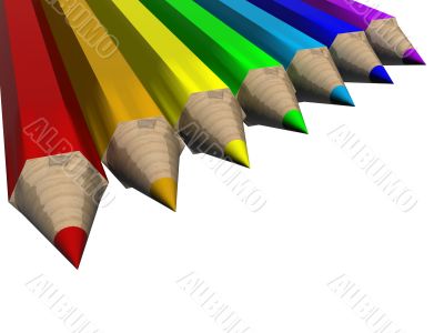 Set of color pencils. the 3D  image.