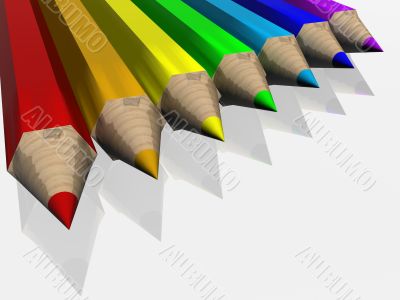 Set of color pencils. the 3D  image.