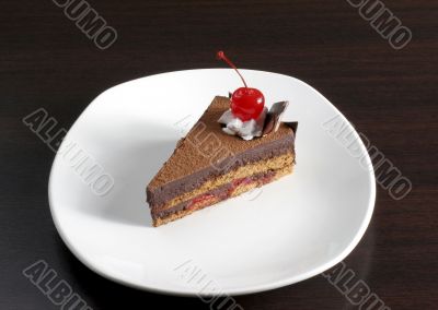 chocolate cake with cherry
