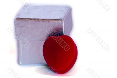 Present box with heart