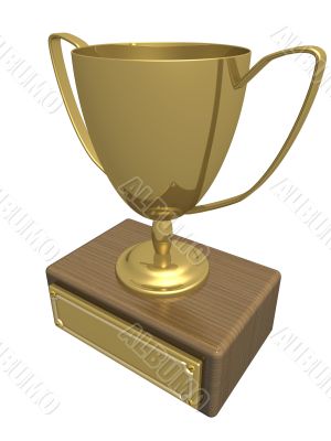 Gold cup of the winner. the 3D  image.