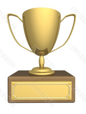 Gold cup of the winner. the 3D  image.