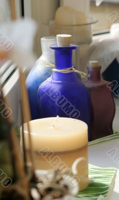 Bottle and candle