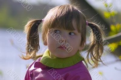 Curious girl in the park