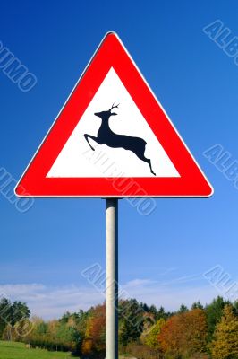 traffic sign deer pass