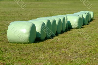 hay bale in plastic