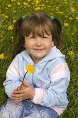 Girl with pollen on face