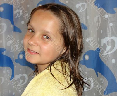 The girl after a shower