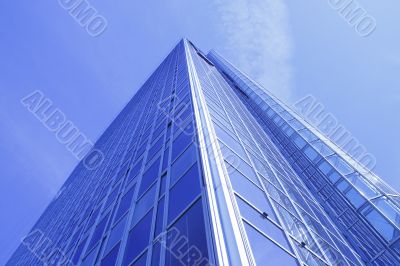 tall blue skyscraper