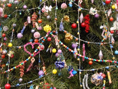 Decorated Fur-tree as New Year symbol