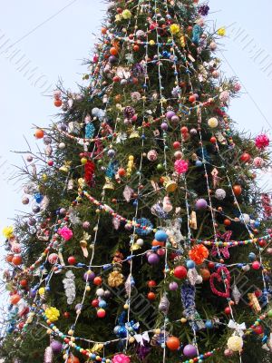 Decorated Fur-tree as New Year symbol Decorated Fur-tree as New Year symbol