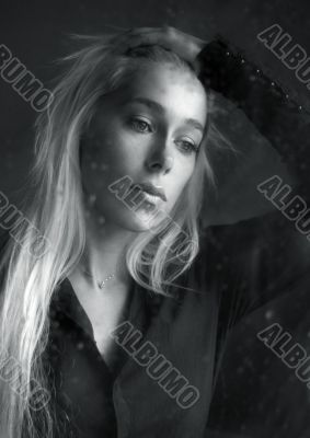 The girl behind glass