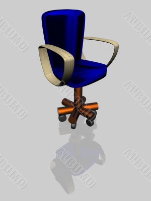 Office armchair with reflection. the 3D image.