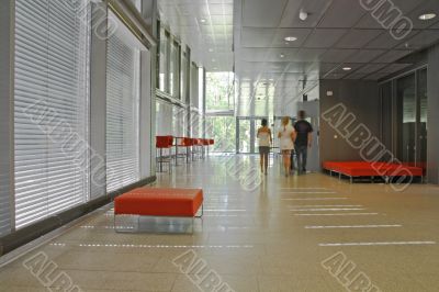modern university hallway