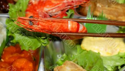 Shrimp tray detail