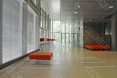empty university hallway