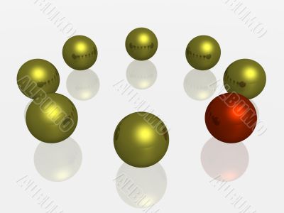 Allocated from of some a red sphere