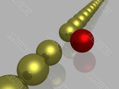 Allocated from of some a red sphere