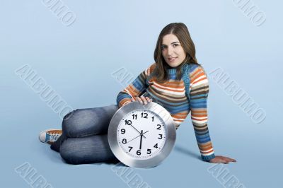 Woman with a clock