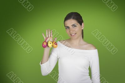 Easter woman with eggs
