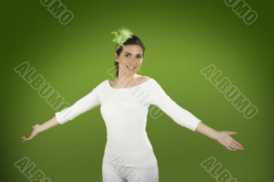 Easter woman with open arms