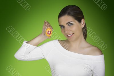 Easter woman with eggs