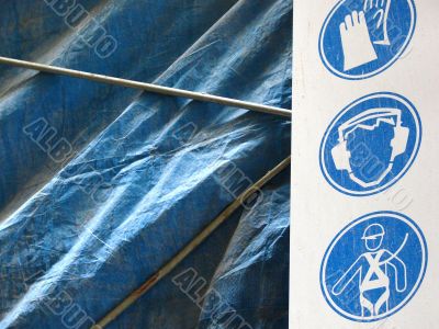 Construction. Repair. Signs on safety