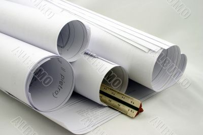 Rolls of designs with ruler