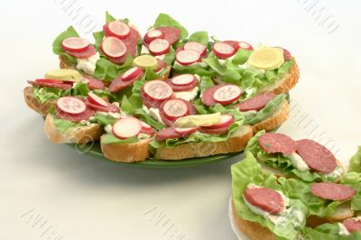Set of spring sandwiches