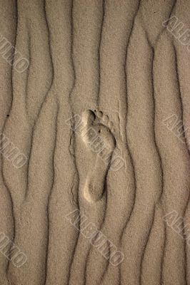 Footprint in sand