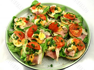 Plate of sandwiches