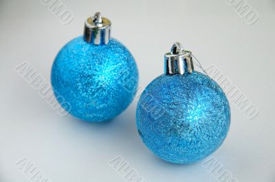 Two blue christmas bulbs Two blue christmas bulbs