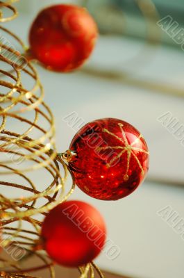 Red christmas bulbs Red christmas bulbs