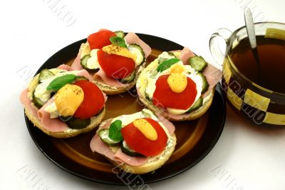Sandwiches with tea