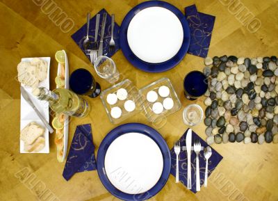 Place setting on table